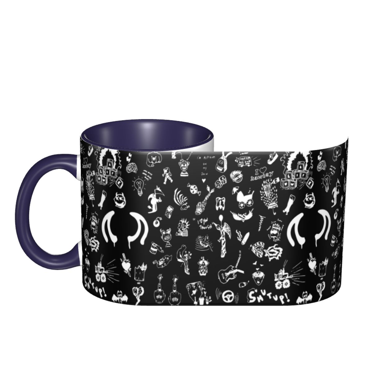 Draw Coffee And Tea - Yungblud Drawings Tattoo Sheet Mug Funny