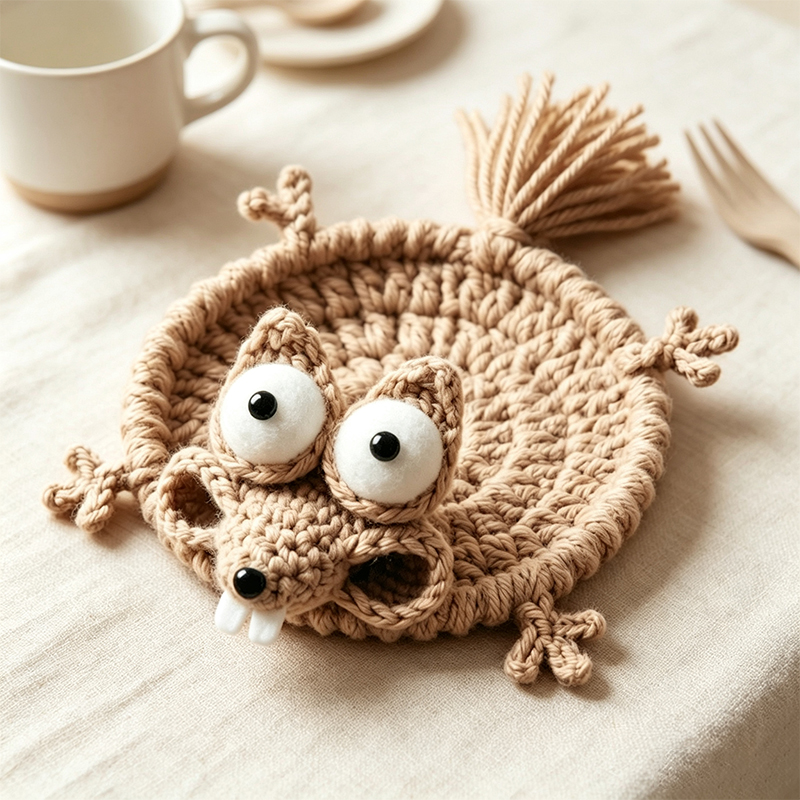 Cute Crochet Animal Coaster Ha - Coffee Tea Knits 评论和价格