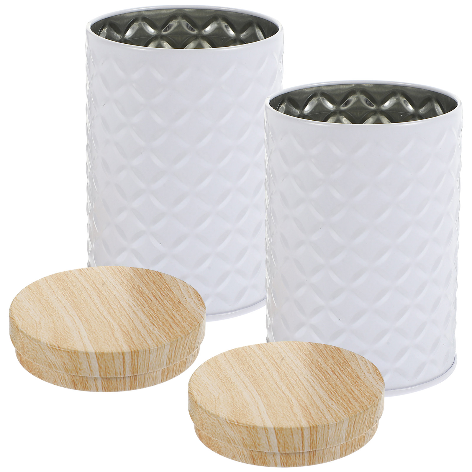 2Pcs Food Grade Tinplate Stora - Coffee Tea Organizer 评论和价格