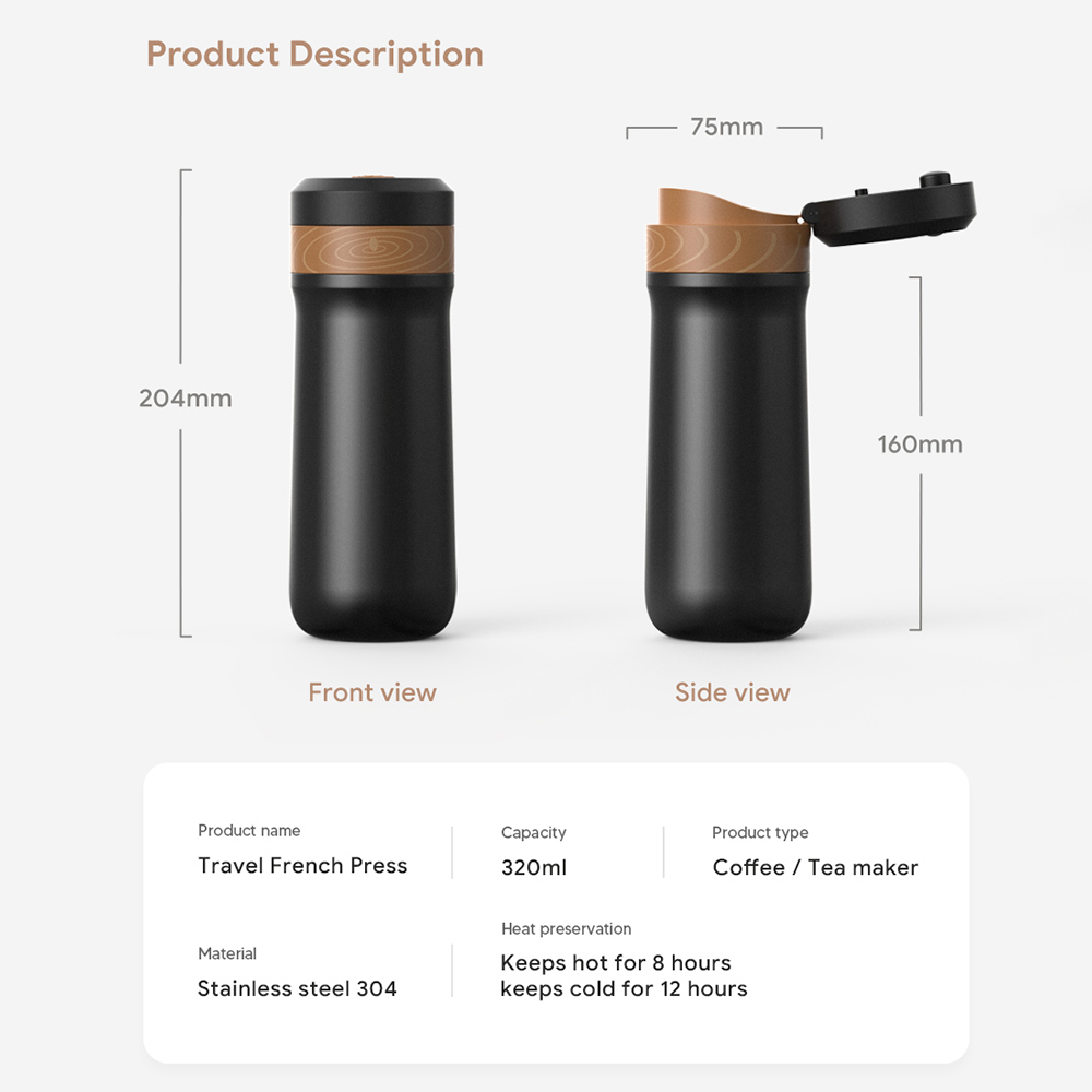 ICafilas 320ml Portable French - Coffee Tea Press 评论和价格