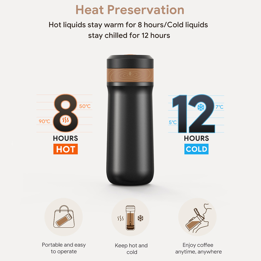 ICafilas 320ml Portable French - Coffee Tea Press 评论和价格