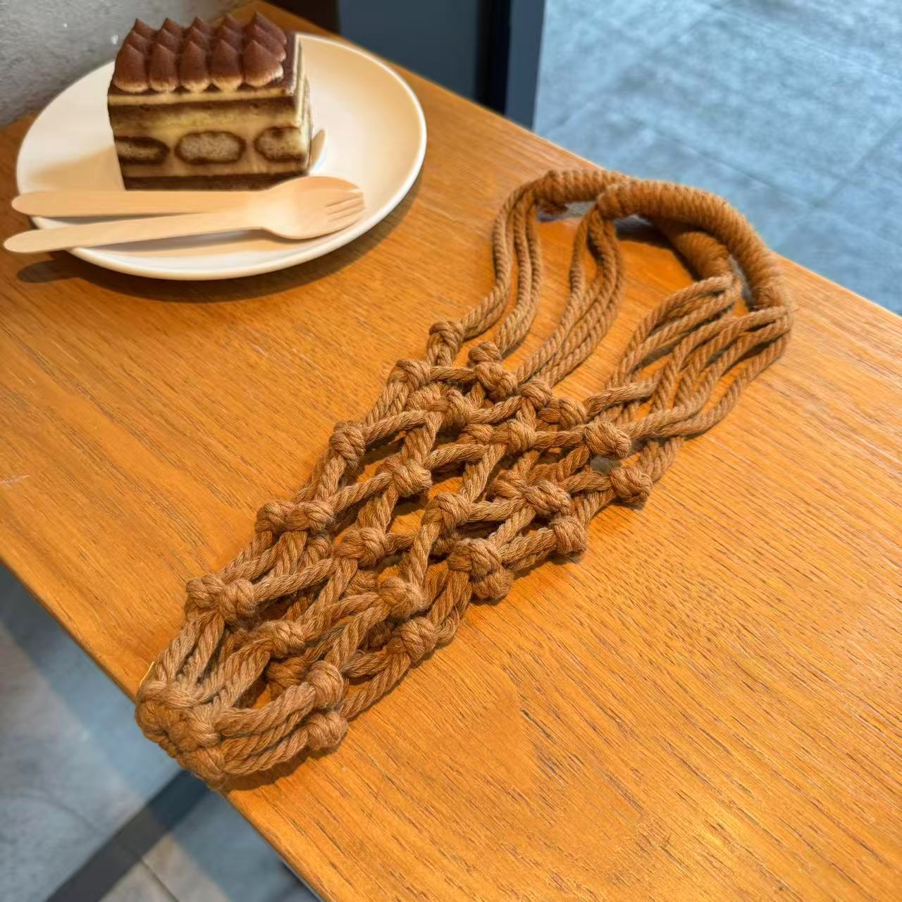 Handmade Macrame Cup Holder Ba - Coffee Tea Knits 评论和价格