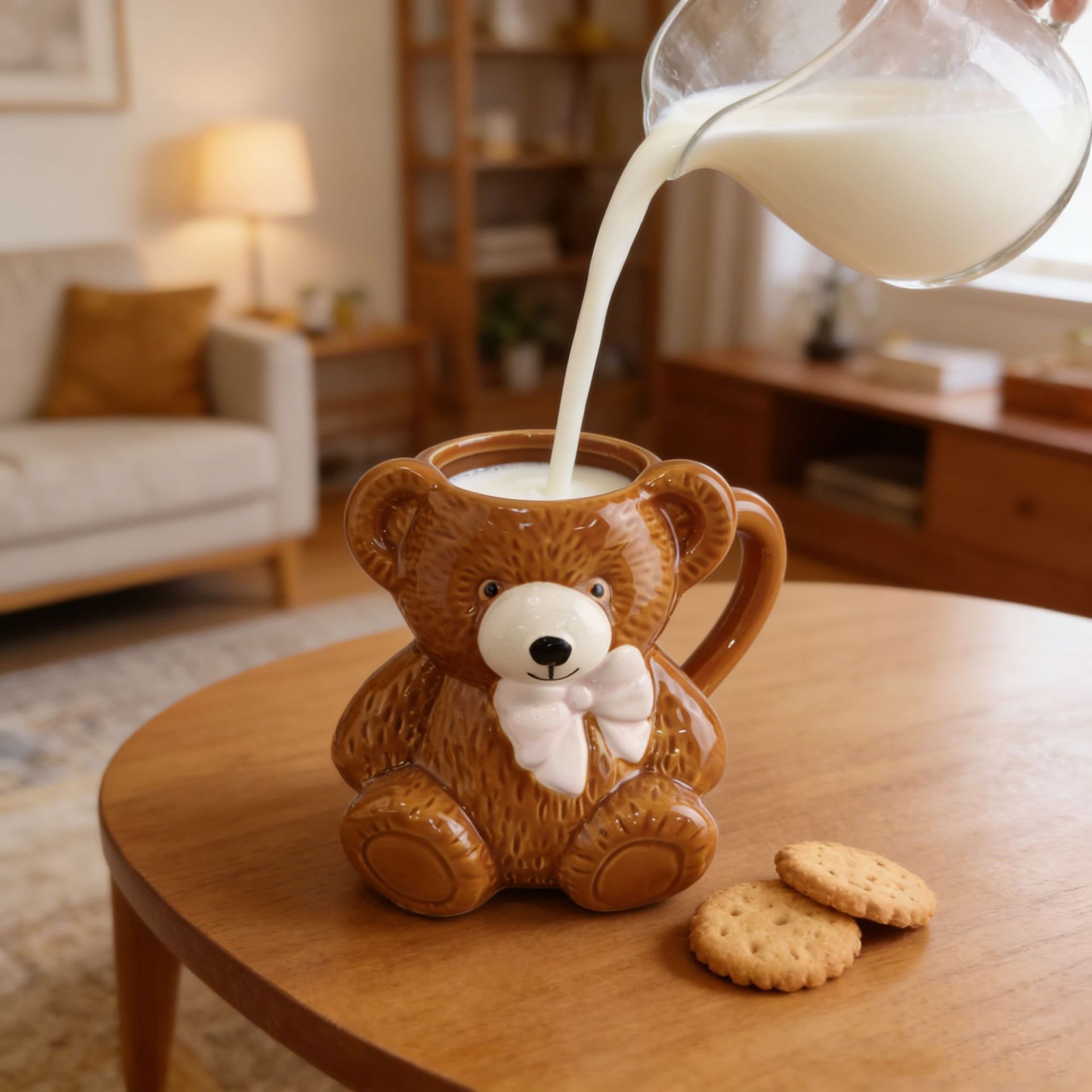 Pink Bowknot Brown Bear Cerami - Best Tea Coffee 评论和价格