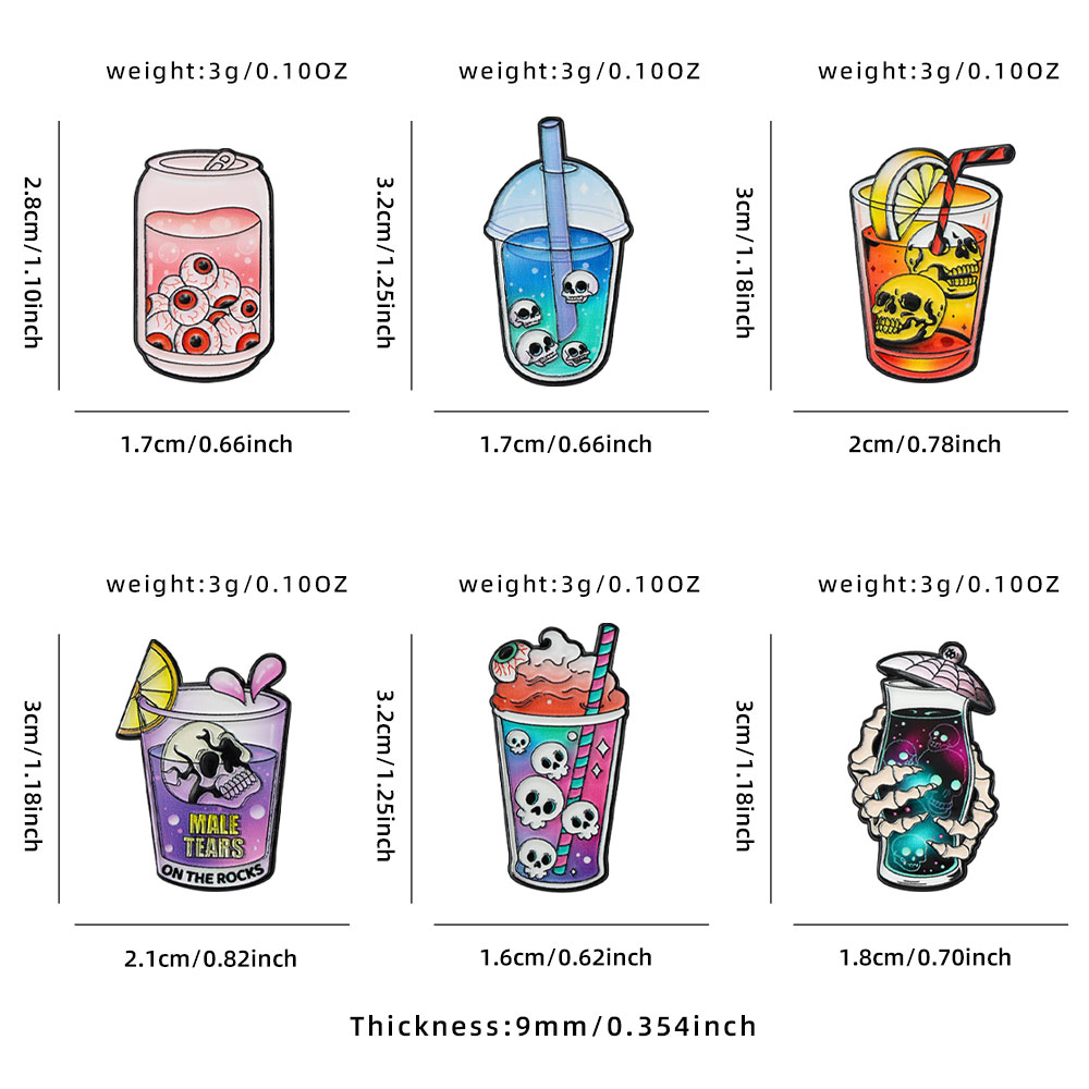 6pcs Cool Halloween Enamel Pin - Mug Tea Coffee 评论和价格