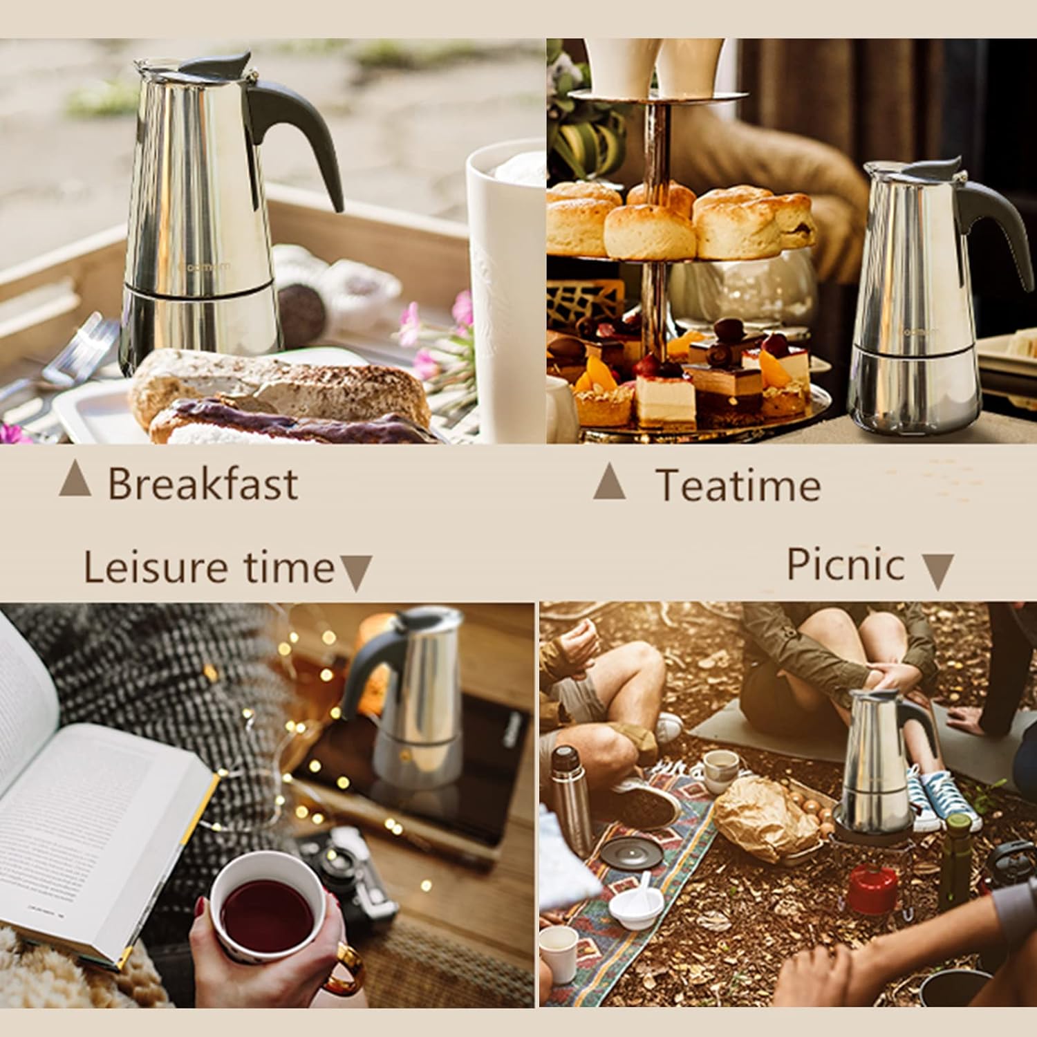 4/6/9 Cups Moka Pot Caffe Mach - Moka Pot Stove 评论和价格