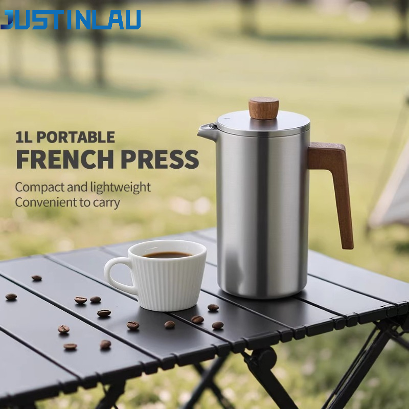 JUSTINLAU 1000ml Stainless Ste - Coffee Tea Press 评论和价格