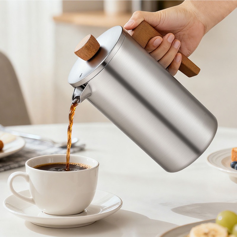 JUSTINLAU 1000ml Stainless Ste - Coffee Tea Press 评论和价格