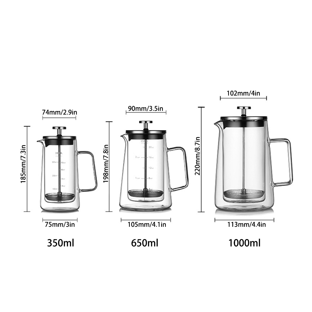 Double Layers French Press Pot - Coffee Tea Press 评论和价格