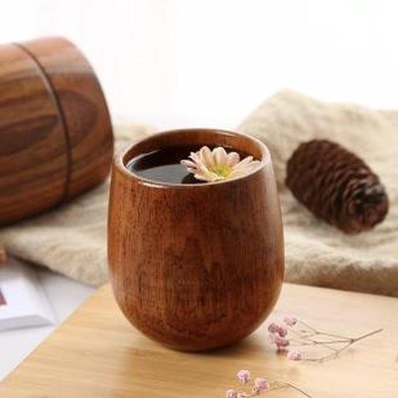 Nordic Big Belly Cup Wooden Cu - Mug Tea Coffee 评论和价格