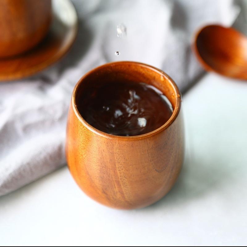 Nordic Big Belly Cup Wooden Cu - Mug Tea Coffee 评论和价格
