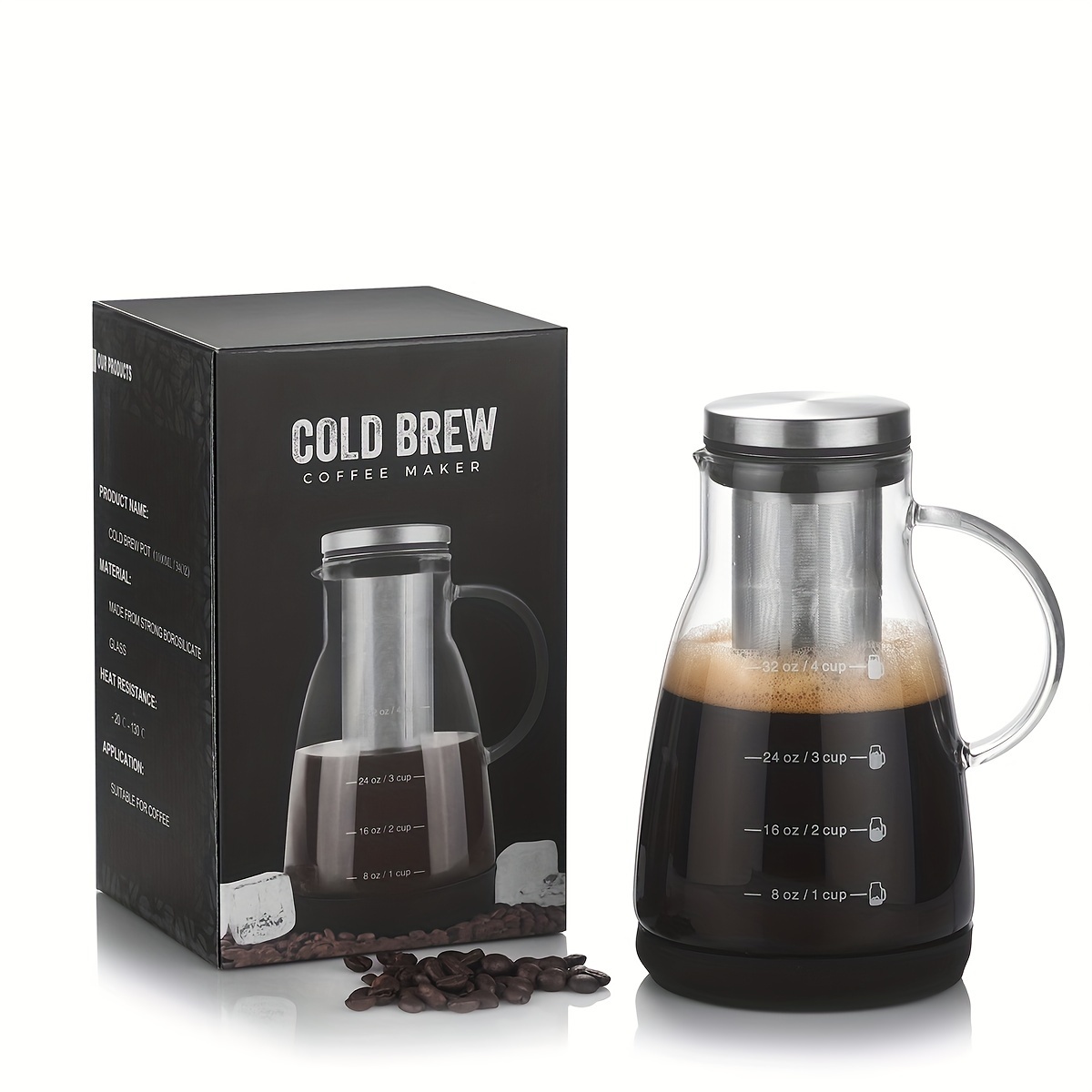 24oz Classic Glass Cold Brew C - Juice Tea Coffee 评论和价格
