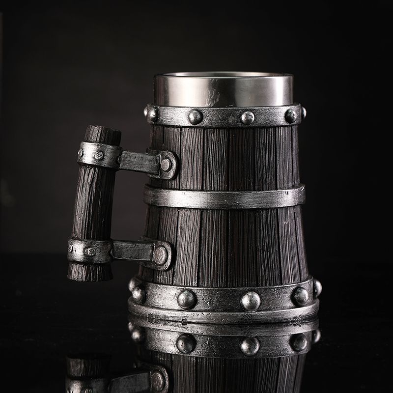 Wood Grain Beer Glass Resin St - Mug Tea Coffee 评论和价格