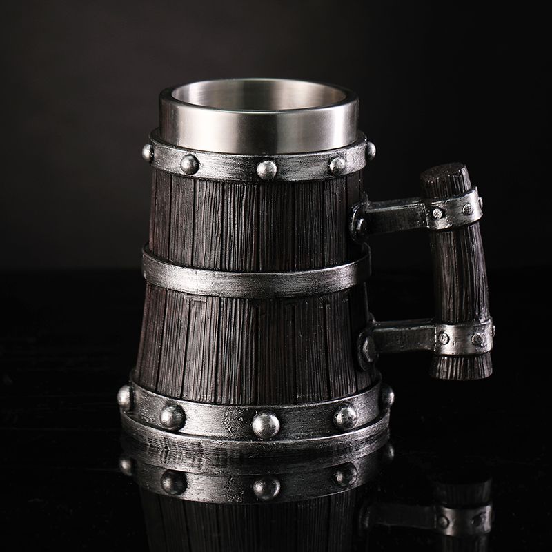 Wood Grain Beer Glass Resin St - Mug Tea Coffee 评论和价格