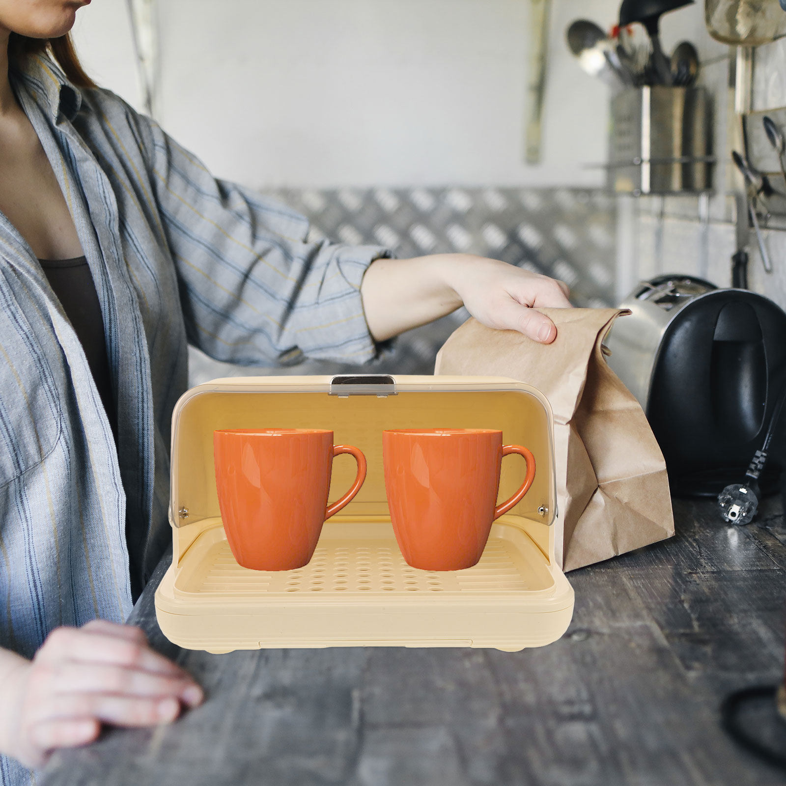 Cup Storage Organizer Box Desk - Coffee Tea Organizer 评论和价格
