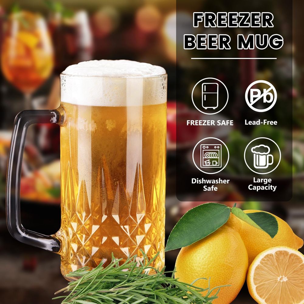 20 oz Heavy Glass Mugs Set of  - Mug Tea Coffee 评论和价格